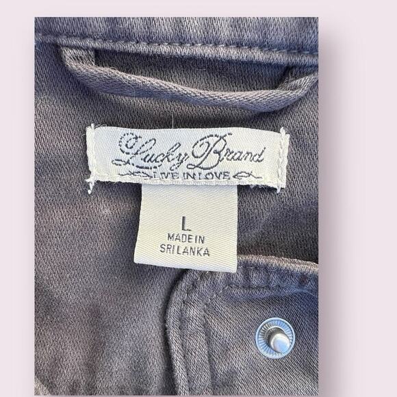 Lucky Brand – live in love women’s size L gray jacket with drawstring waist - Picture 3 of 11